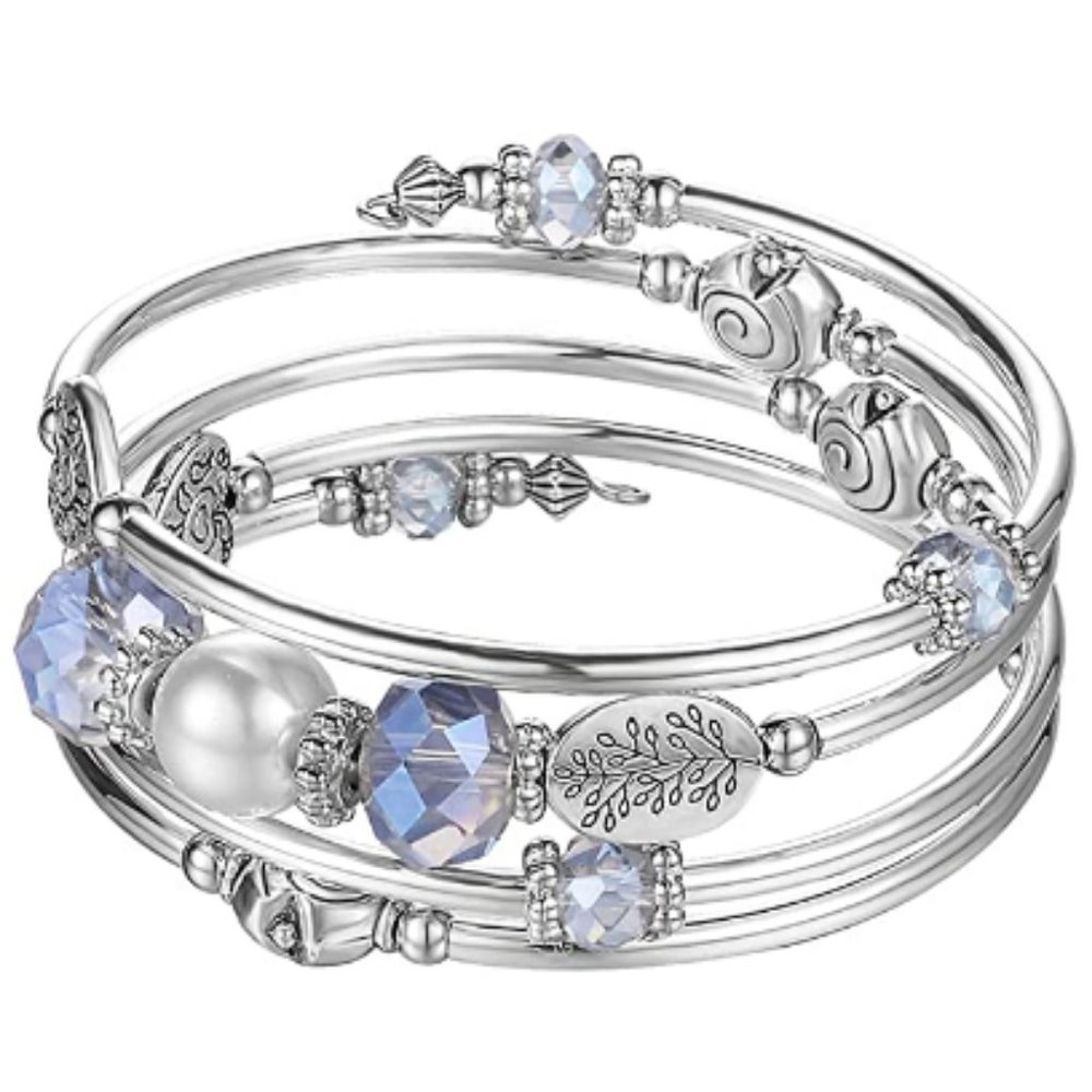 Slay Beaded Bracelet with Silver Metal